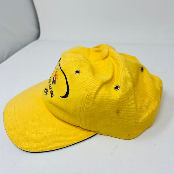 NEW! DEADSTOCK Salt Lake 2002 Olympics Adjustable Canvas Hat Cap Yellow - Picture 3 of 8